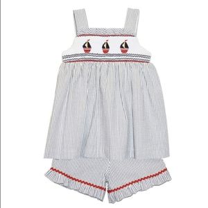 New Girl Smocked Sail Boat